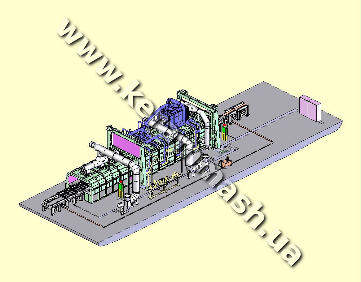 Промышленная специализированная толкательная газовая печь для термообработки вагонного литья